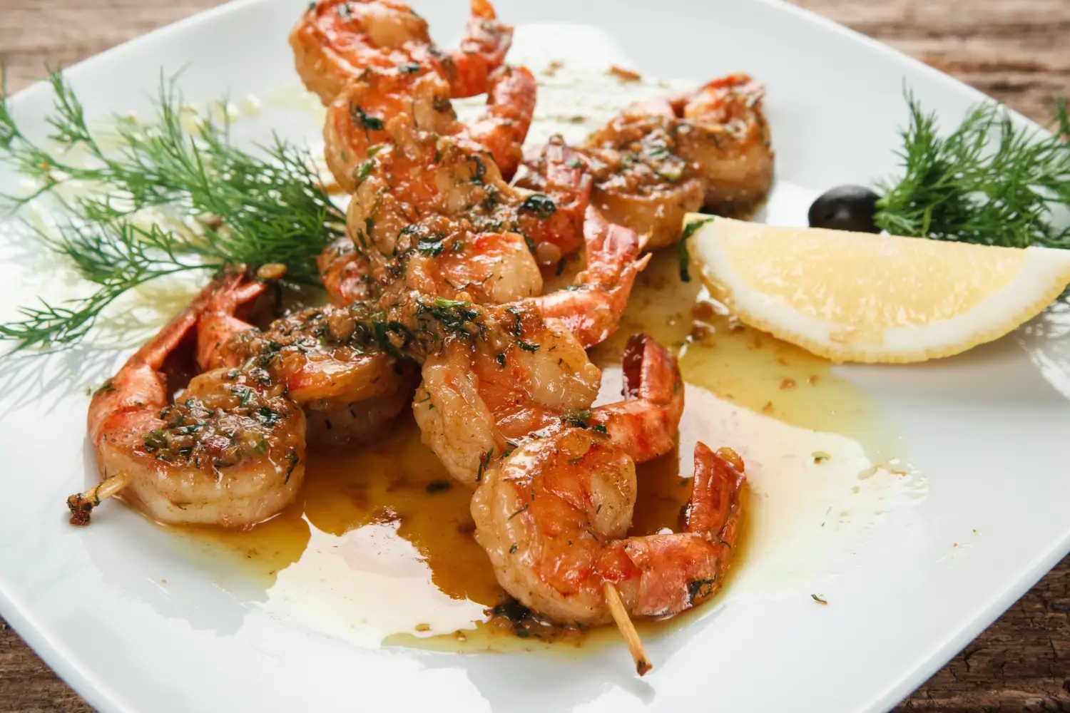 Skillet of BBQ Shrimp with Lemon and Parsley