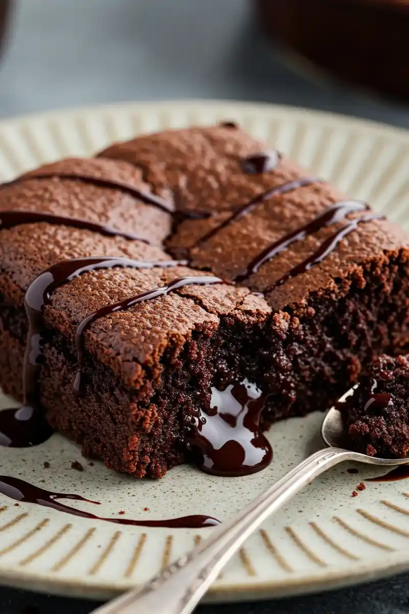 Pouring Chocolate Batter into a Baking Dish