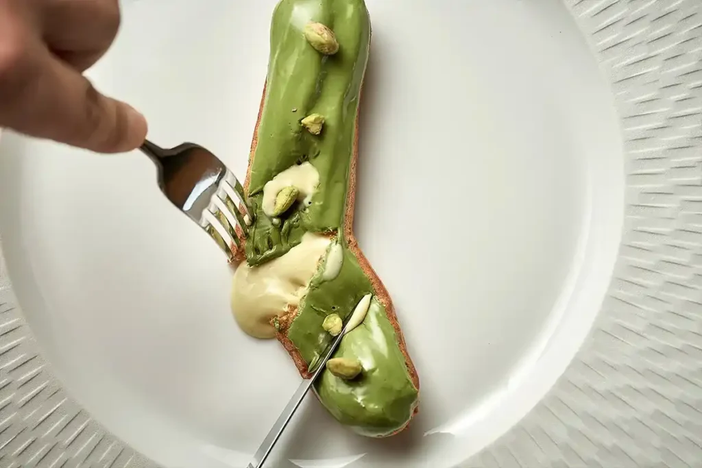 Blending pistachios into creamy pistachio cream in a food processor