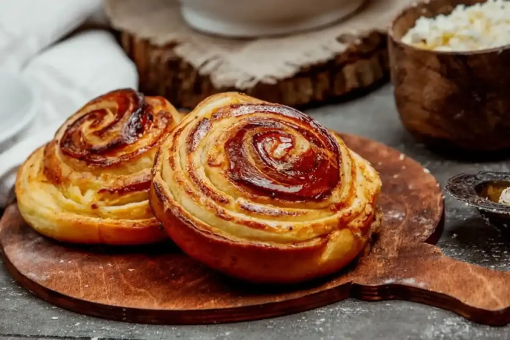 Puff pastry sticky buns with honey and pecans