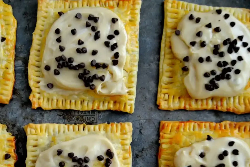 Chocolate cookie dough Pop-Tarts with puff pastry and chocolate glaze