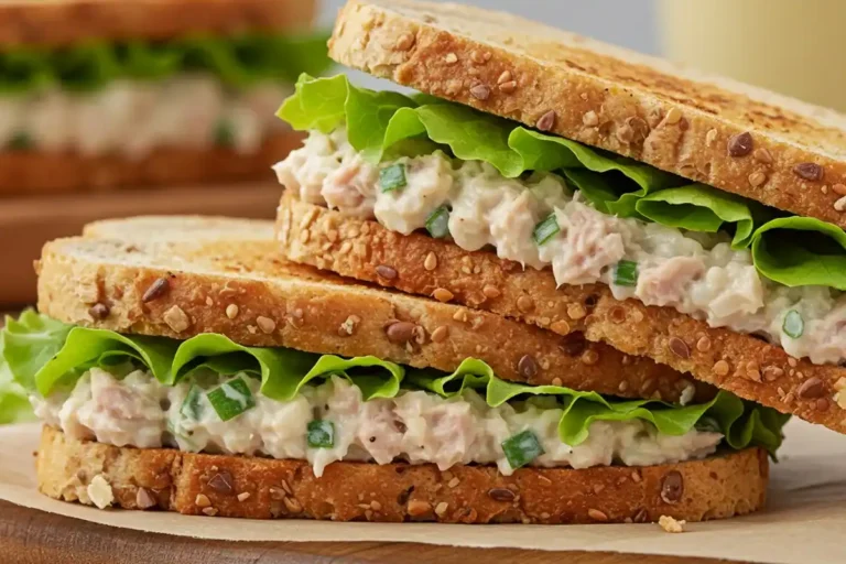 Delicious homemade tuna salad in a bowl with crackers