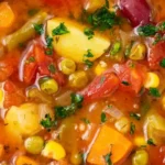 Homemade Instant Pot vegetable soup in a bowl